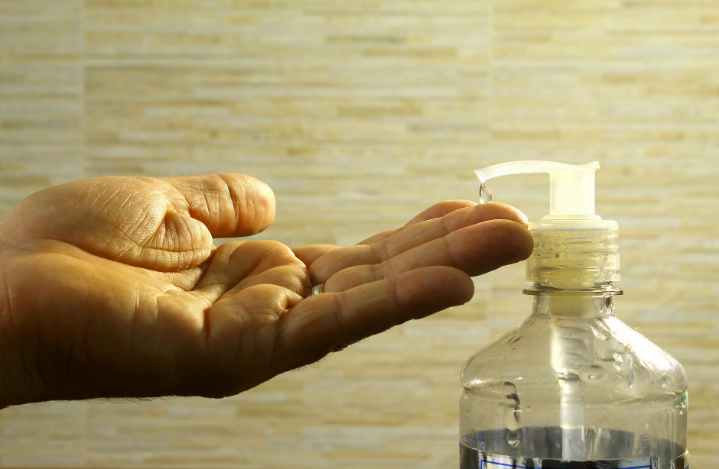 a bottle of liquid soap